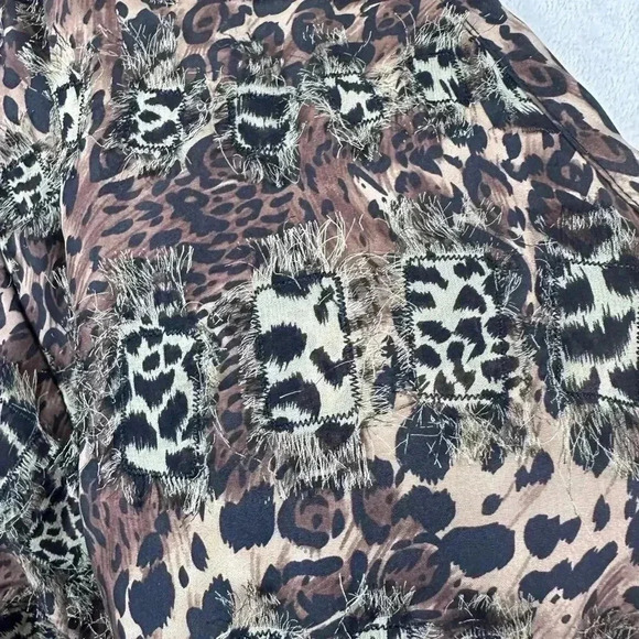 NWT Chico’s silk animal print open front jacket size 2/large-12 - Picture 6 of 10
